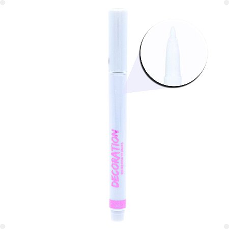 Caneta Delineadora de Unhas Pink 21 Decoration Branco 3,2g