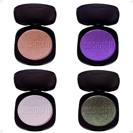 Kit Iluminador e Sombra Cream Ruby Rose Obsidian Mystic Glam Com 4