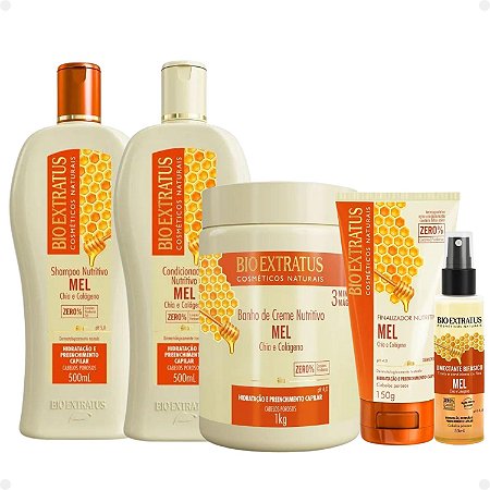 Kit Nutritivo Bio Extratus Mel Chia e Colágeno Com 5