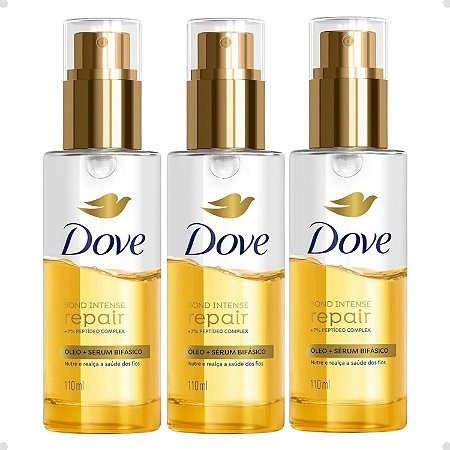 Kit Dove Bond Intense Repair: 3 Óleos Capilares Sérum Bifásico 110ml