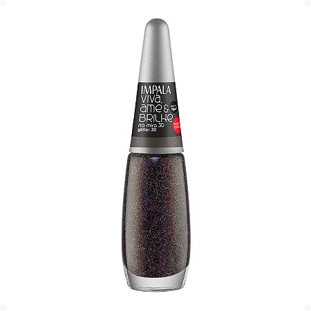 Esmalte Glitter 3D Impala Viva, Ame e Brilhe Na Mira 7,5ml