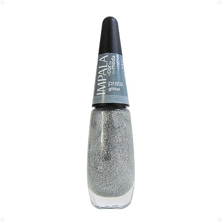 Esmalte Glitter Impala A Cor da Sua Moda Prata 7,5ml