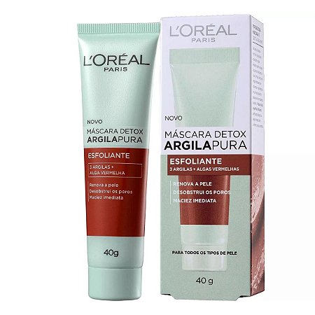 Loreal Máscara Detox Argila Pura Esfoliante 40g