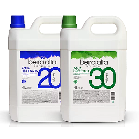 Kit Água Oxigenada Beira Alta 20 Volumes + 30 Volumes 4l