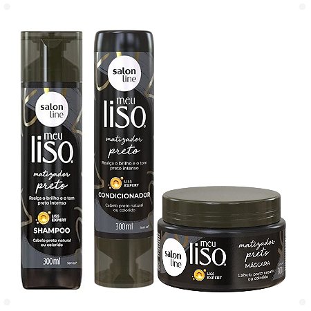 Kit Matizador Salon Line Meu Liso Preto Com 3