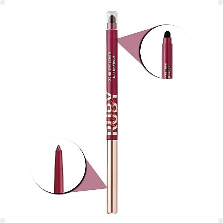 Lápis Retrátil em Gel à Prova D'água Ruby Kisses Glittery Burgundy Re06b