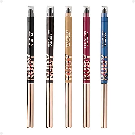 Kit Lápis Retrátil em Gel Ruby Kisses à Prova D'água Com 5