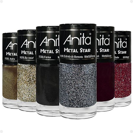 Kit Esmaltes Anita Metal Star Com 6 10ml