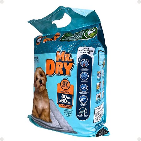 Tapete Higiênico Mr. Dry Com 7 Unidades 80cm x 60cm