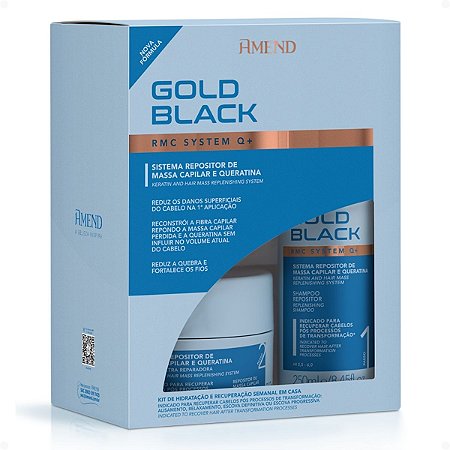 Kit Amend Gold Black Rmc System Q+: Shampoo e Máscara Repositor de Massa