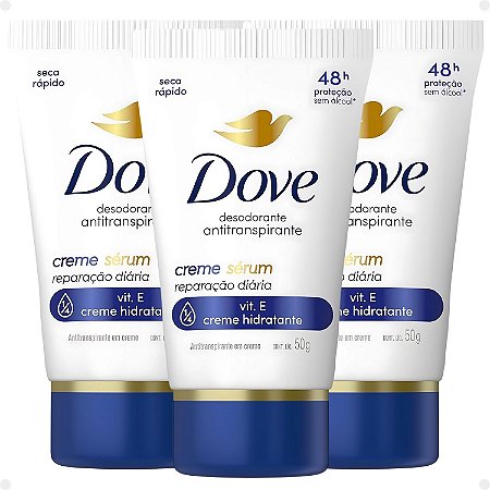 Kit Dove Creme Sérum: 3 Desodorantes Reparação Diária