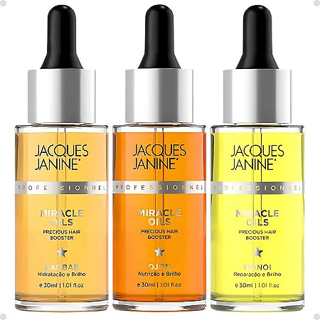 Kit Jacques Janine Miracle Oils: Óleo Cronograma Capilar Hidratação, Nutrição e Reparação