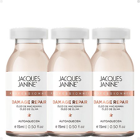Kit Jacques Janine Hair Damage Repair: 3 Ampolas Autoaquecida 15ml