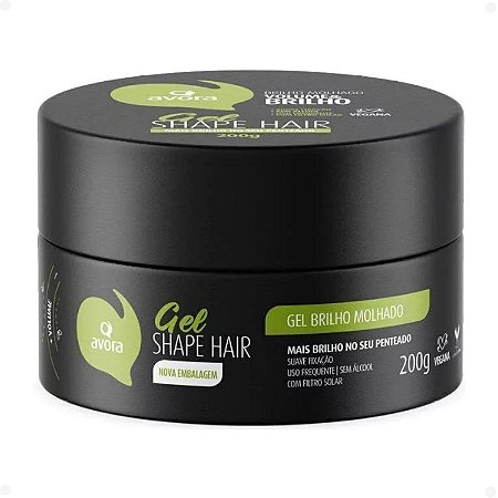 Gel Brilho Molhado Shape Hair Vegano Avora 200g