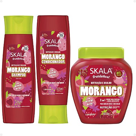 Kit Skala Morango: Shampoo e Condicionador + Mascara de Tratamento 1000ml