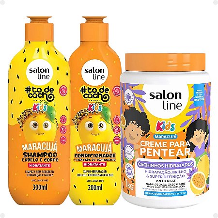 Kit Salon Line Kids: Shampoo + Condicionador e Creme para Pentear Maracujá