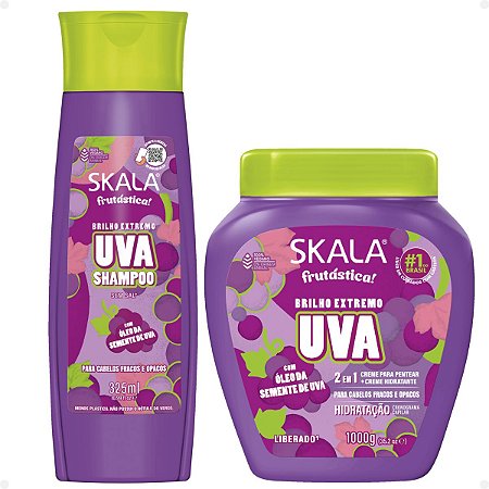 Kit Skala Uva: Shampoo e Creme de tratamento