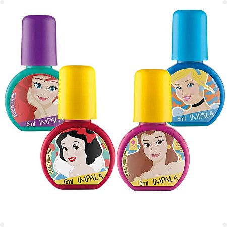 Kit Impala Disney Princesa: 4 Esmaltes Infantil 6ml