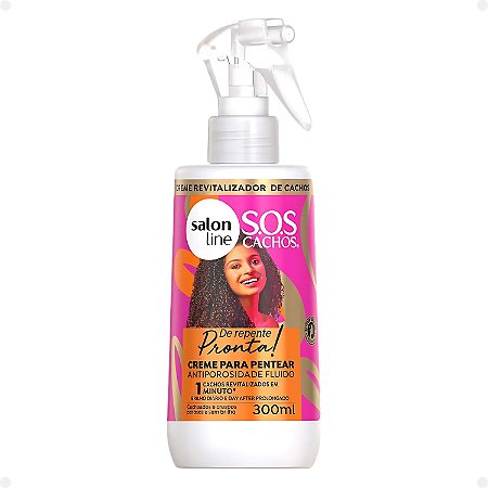 Creme para Pentear Antiporosidade Fluido Salon Line Sos Cachos De Repente Pronta! 300ml