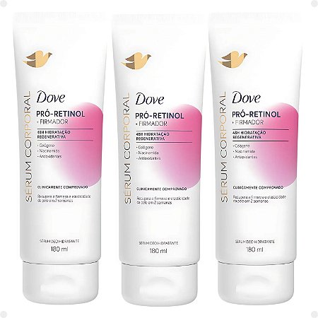 Kit Dove Pró-Retinol + Firmador: 3 Sérum Corporal Hidratante 180ml