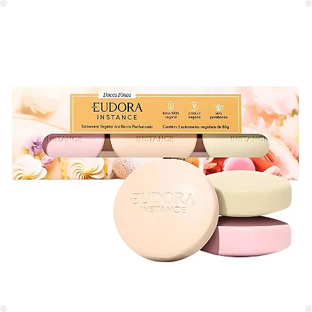 Kit Eudora Instance: 3 Sabonetes Vegetais 50g