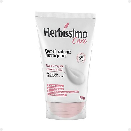 Creme Desodorante Antitranspirante Herbíssimo Care Rosa Mosqueta e Niacinamida 55g