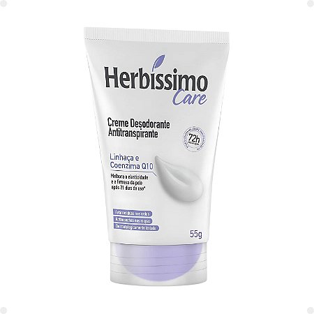 Creme Desodorante Antitranspirante Herbíssimo Care Linhaça e Coenzima Q10 55g
