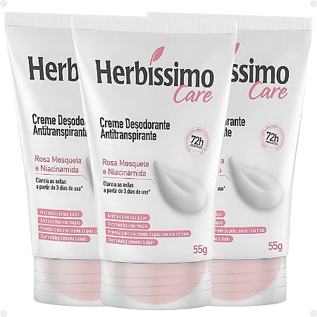 Kit Herbíssimo Care Rosa Mosqueta e Niacinamida: 3 Cremes Desodorante 55g