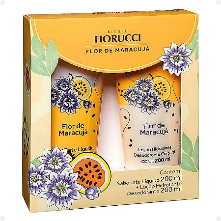 Kit Sabonete 200ml e Loção Hidratante 200ml Fiorucci Flor de Maracuja