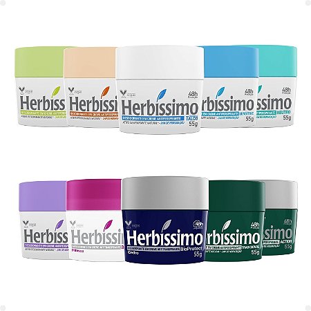Kit Desodorante Creme Herbissimo Antiperspirante Com 10 55g