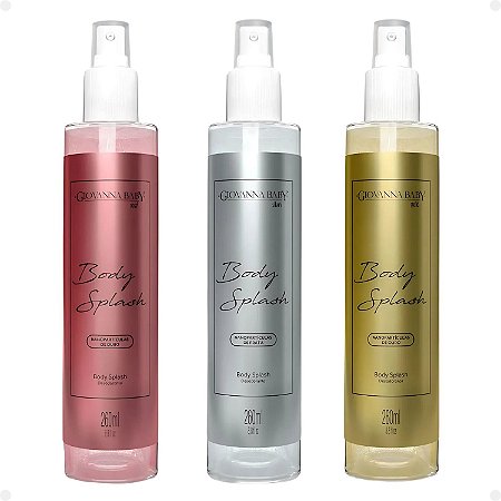 Kit Giovanna Baby: 03 Body Splash Rosé, Silver e Gold