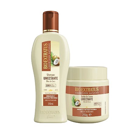 Kit Bio Extratus Umectante Óleo de Coco: Shampoo 250ml e Banho de Creme 250g