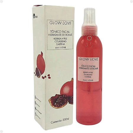 Tônico Facial Hidratante Max Love Glow Love Romã Colágeno 200ml