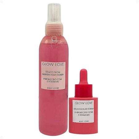 Kit Max Love Glow Love Goiaba 5 Vitaminas: Tônico Facial 200ml e Sérum Facial 30ml
