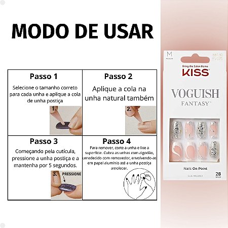 Unhas Postiças Média Kiss Ny Voguish Fantasy Celebration Fv300b