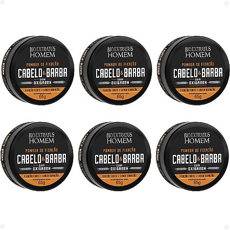 Kit Bio Extratus Homem Cabelo & Barba: 6 Pomadas de Fixação 65g