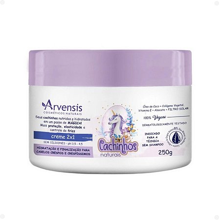 Creme 2x1 Arvensis Cachinhos Naturais Hidratação e Finalização Cabelos Crespos e Crespíssimos 250g