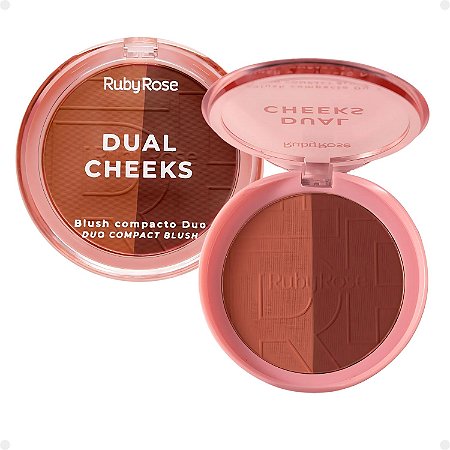 Blush Compacto Duo Ruby Rose Dual Cheeks Ivory e Bronze Hb-m03-4