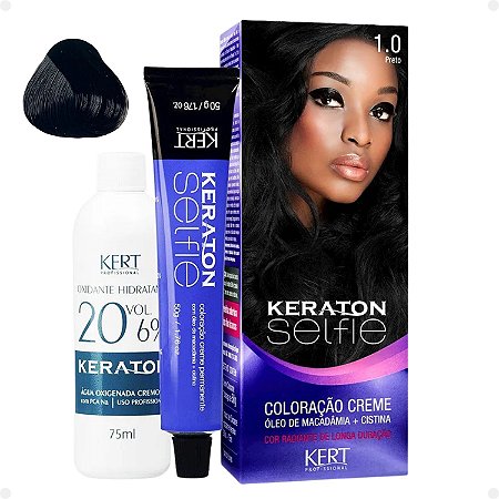Coloração Creme Kert Keraton Selfie 1.0 Preto