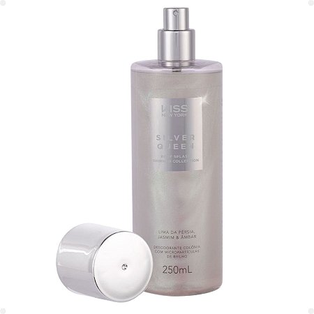 Body Splash Kiss New York Shimmer Collection Silver Queen Lima da Pérsia, Jasmim e Ambar 250ml
