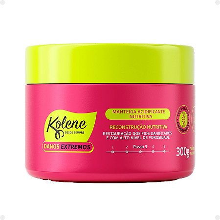Manteiga Acidificante Nutritiva Kolene Danos Extremos Reconstrução Nutritiva 300g