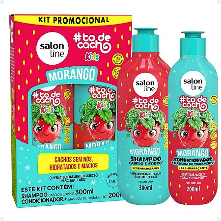 Kit Salon Line Kids #todecachos: Shampoo 300ml e Condicionador 200ml Morango