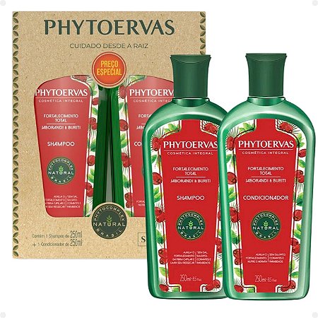 Kit Phytoervas Fortalecimento Total Jaborandi E Buriti: Shampoo e Condicionador 250ml