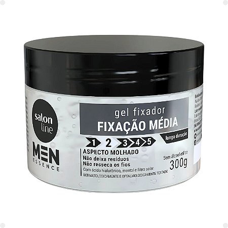 Gel Fixador Salon Line Men Essence Fixação Média Aspecto Molhado 300g