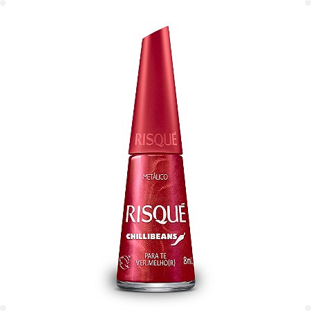 Esmalte Metálico Risqué Chilli Beans Para te Ver.Melho(r) 8ml