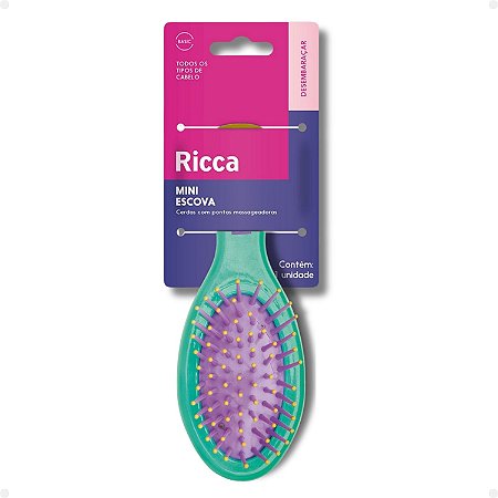 Escova Ricca Mini Mais Cor Na Necessaire Verde Cód.125
