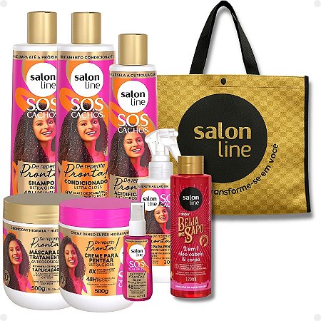 Kit Salon Line Sos Cachos De Repente Pronta! Completo + Mimos