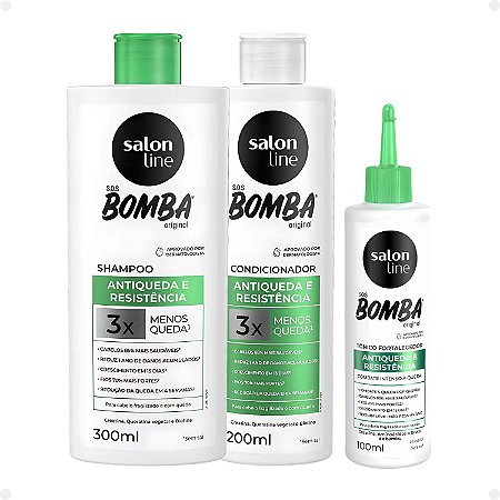 Kit Salon Line SOS Bomba Antiqueda e Resistência: Shampoo 300ml e Condicionador 200ml + Tônico Fortalecedor 100ml