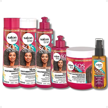 Kit Salon Line SOS Cachos 10 Em 1 Multibenefícios Completo