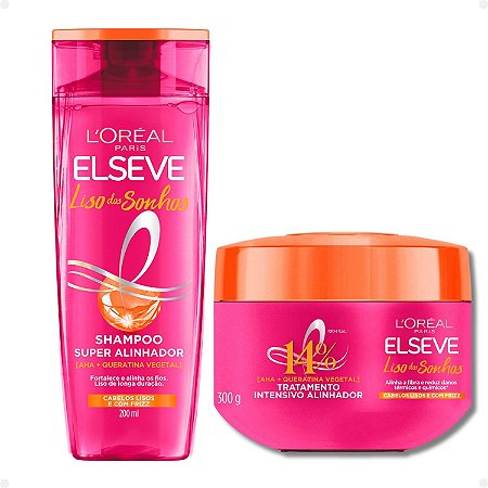 Kit Elseve Liso dos Sonhos: Máscara Tratamento 300g e Shampoo 200ml